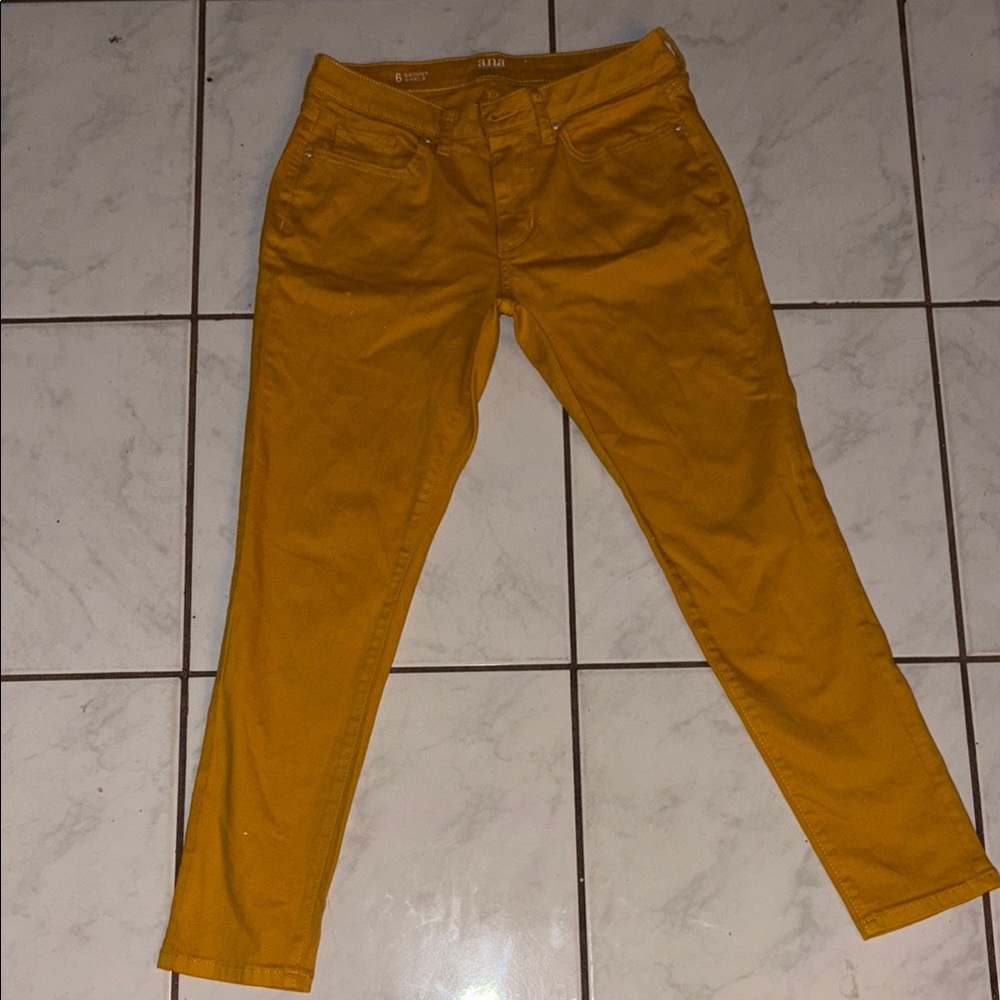 a.n.a. Women's Straight Leg Pants - Mustard Yellow
